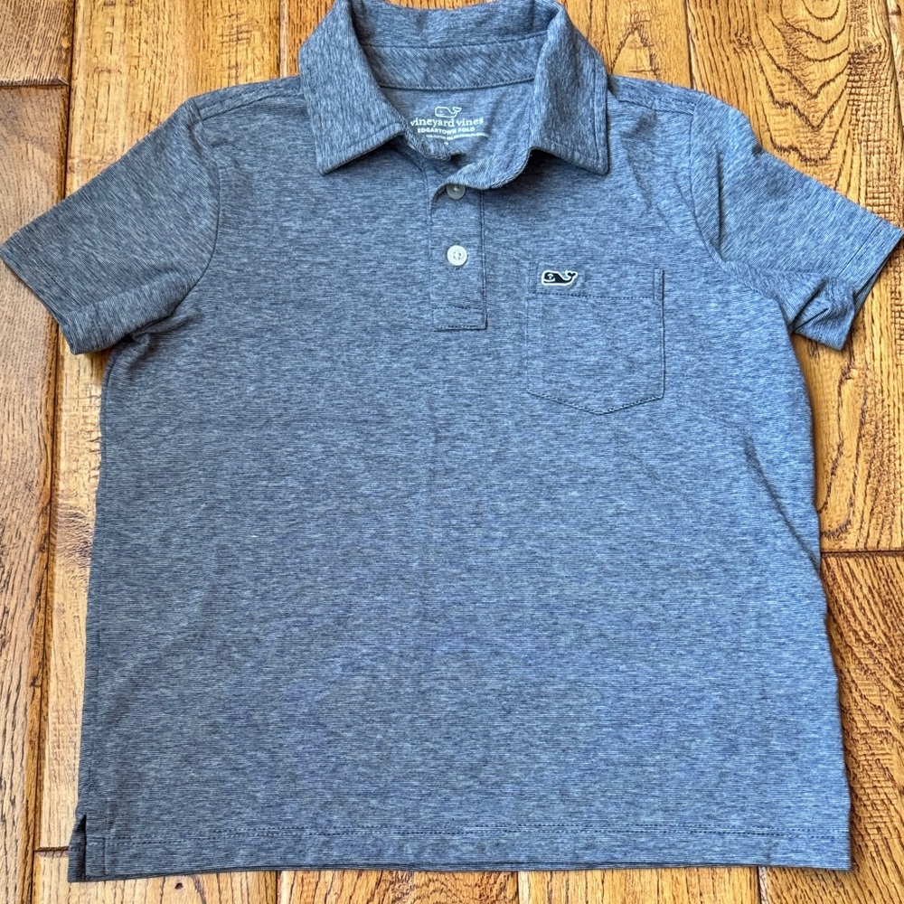 Vineyard Vines Kids Edgartown Polo in Heather Navy
